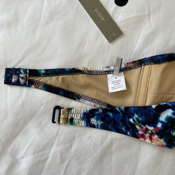 J.Crew Watercolor Floral Bandeau Bikini Top - Picture 3 of 6